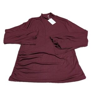 I Brooks MAROON KNIT TURTLENECK SHIRT TUNIC TOP- Size 2X-  NWT